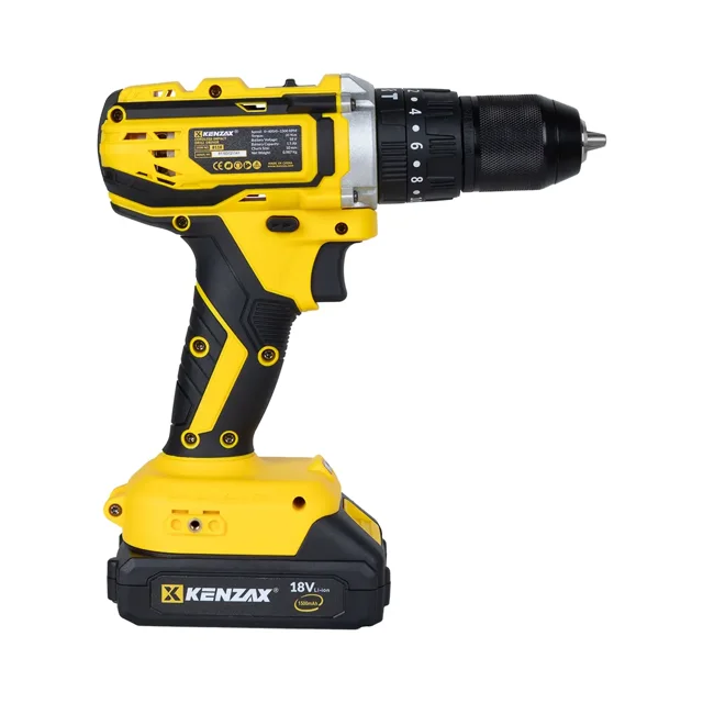 دریل پیچ گوشتی شارژی 18 ولت دوسرعته چکشی 35 نیوتن متر کنزاکس مدل ۸۱۱۸